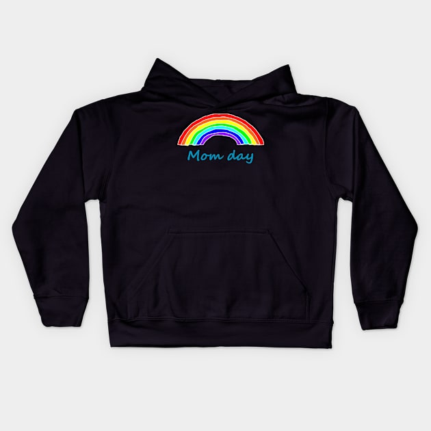 Mom Day Rainbow Kids Hoodie by ellenhenryart